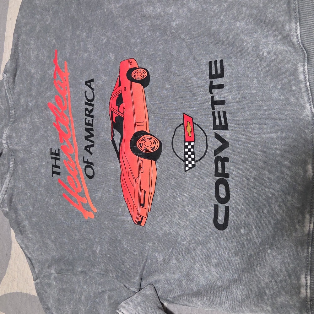 Kids Distressed Gray Corvette Hoodie